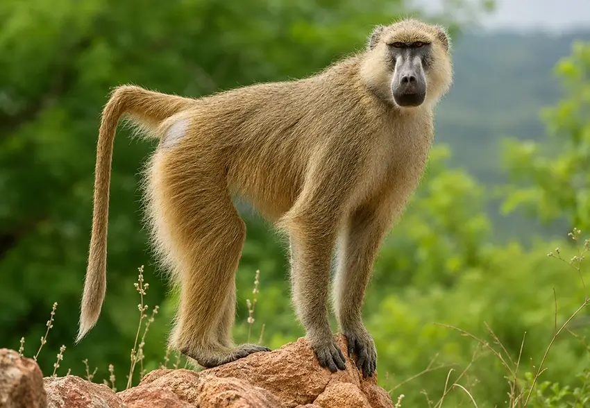 katavi wildlife and yellow baboon